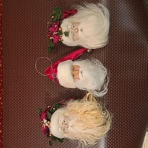1996 Old World Victorian Style Santa Claus Head Christmas Ornaments